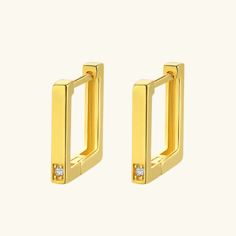 Square Huggie Hoops