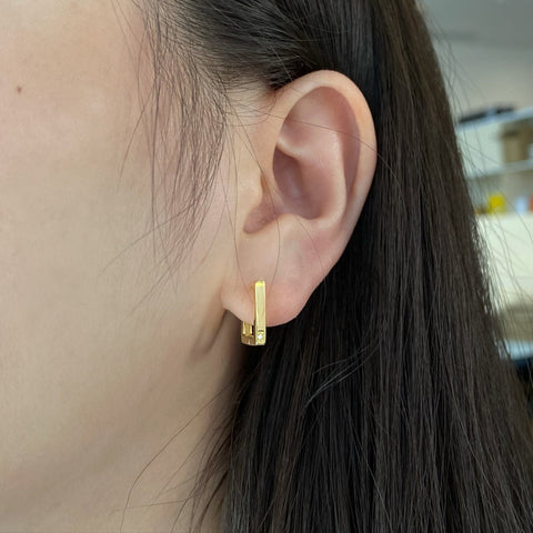 Square Huggie Hoops