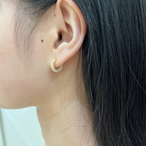 Pavé Huggie Hoops