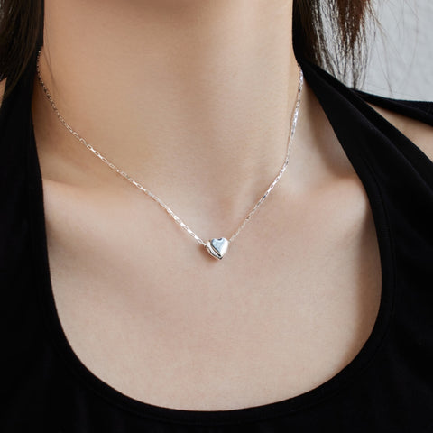 Floating Heart Link Necklace