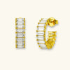 Baguette Arc Huggie Earrings