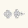 Crystal Clover Stud Earrings