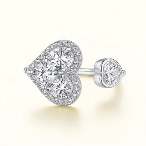 Double Heart Open Ring