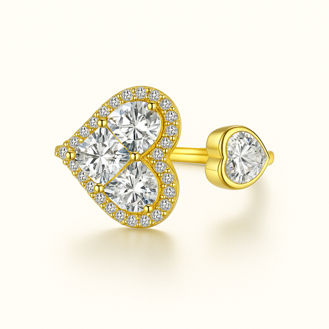Double Heart Open Ring